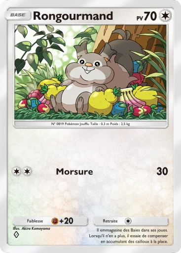 Carte Pokémon Rongourmand de l'extension La Clairière d'Évoli