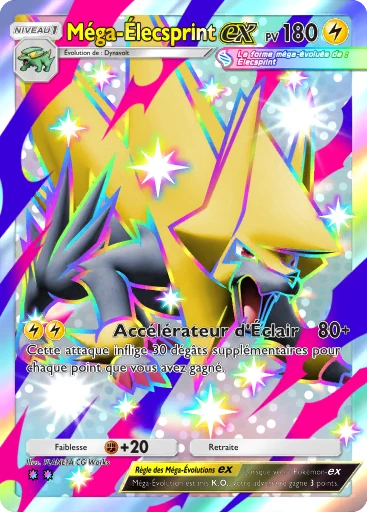 Carte Pokémon Méga-Élecsprint-ex de l'extension Méga-Rayonnement
