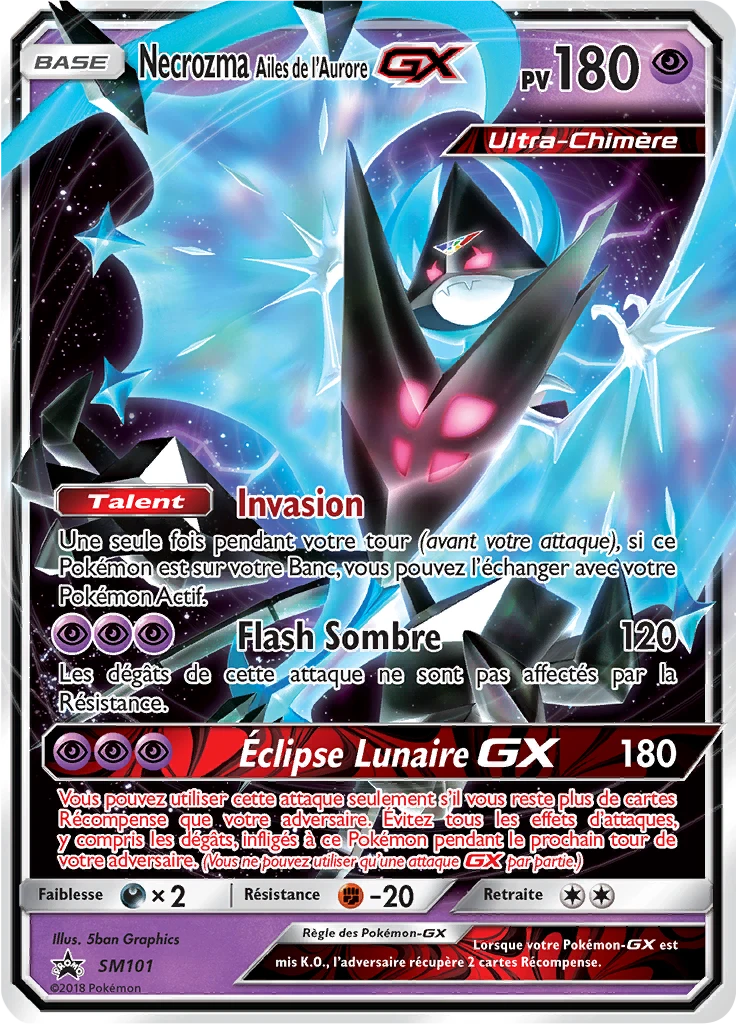 Carte Pokémon Necrozma Ailes de l’Aurore GX de l'extension Promo SM