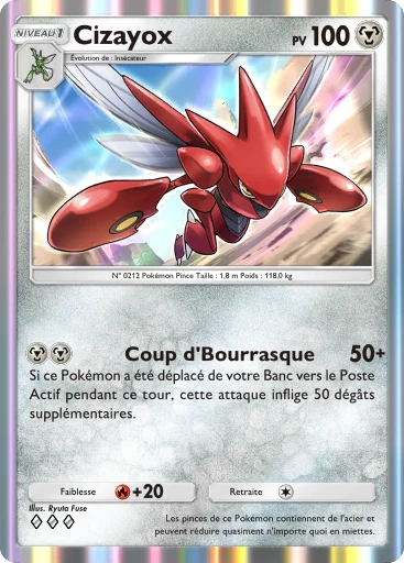 Carte Pokémon Cizayox de l'extension Sagesse entre Ciel et Mer