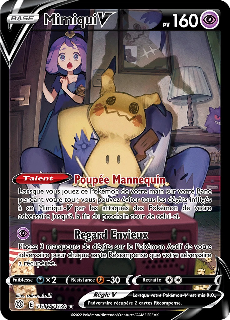 Carte Pokémon Mimiqui V de l'extension Stars Étincelantes