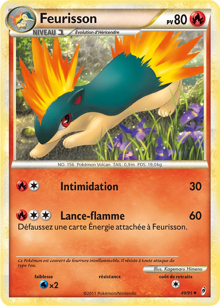 Carte Pokémon Feurisson de l'extension L'appel des Légendes