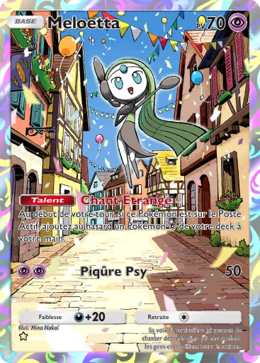 Carte Pokémon Meloetta de l'extension Booster de Luxe Méga