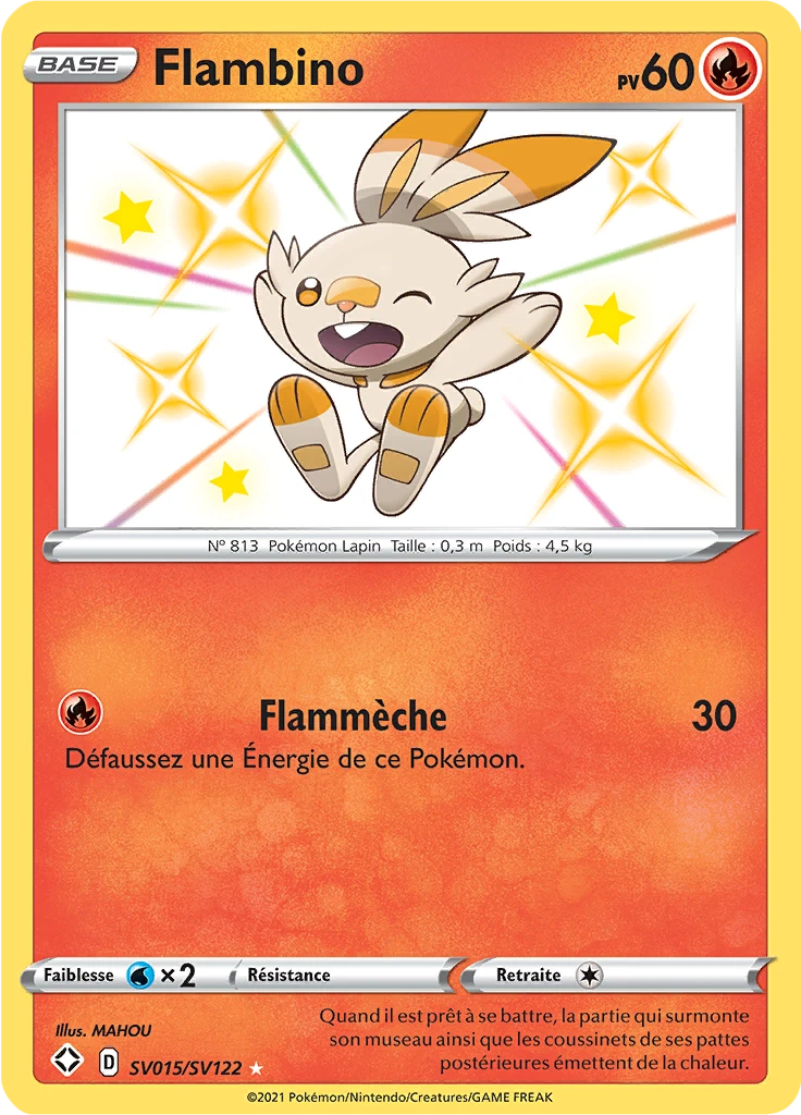 Carte Pokémon Flambino de l'extension Destinées Radieuses