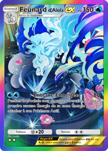 Carte Pokémon Feunard d'Alola-ex de l'extension Parade Onirique