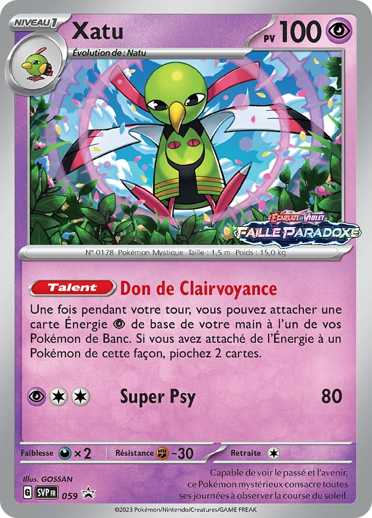 Carte Pokémon Xatu de l'extension SVP Black Star Promos