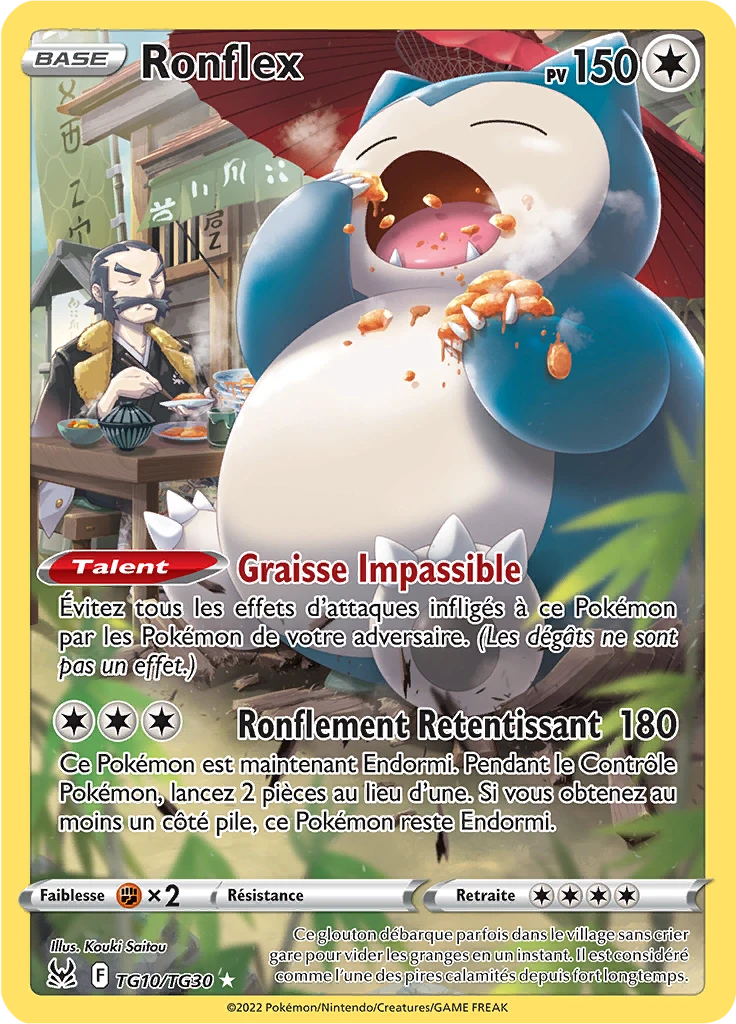 Carte Pokémon Ronflex de l'extension Origine Perdue