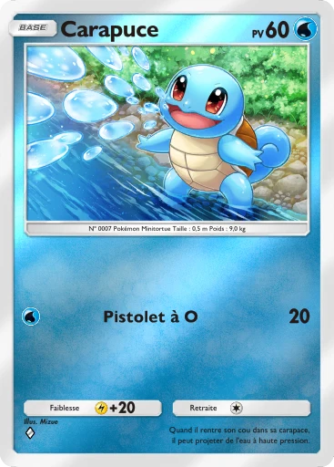 Carte Pokémon Carapuce de l'extension Booster de Luxe ex