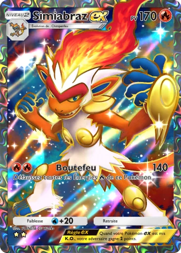 Carte Pokémon Simiabraz-ex de l'extension Choc Spatio-Temporel