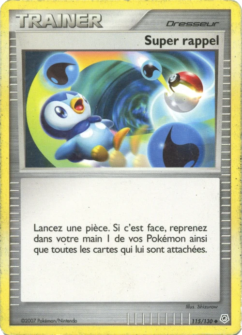 Carte Pokémon Super rappel de l'extension Diamant & Perle