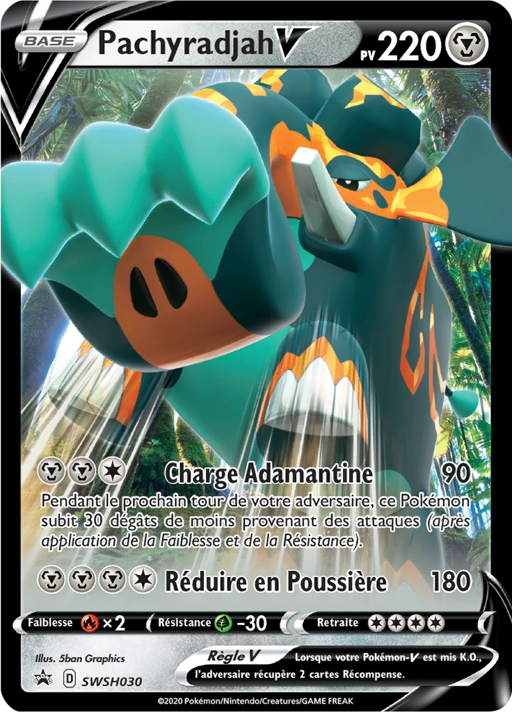 Carte Pokémon Pachyradjah V de l'extension Promo SWSH
