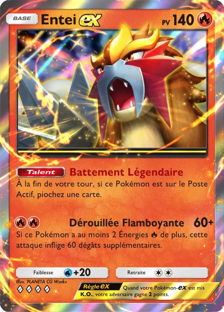 Carte Pokémon Entei-ex de l'extension Source Secrète