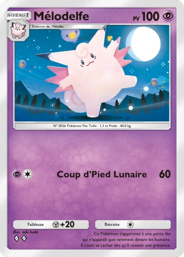 Carte Pokémon Mélodelfe de l'extension Crise Interdimensionnelle