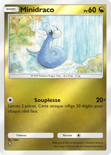 Carte Pokémon Minidraco de l'extension Booster de Luxe Méga