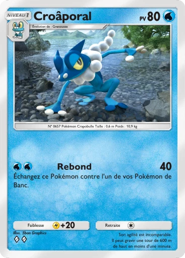 Carte Pokémon Croâporal de l'extension Booster de Luxe Méga