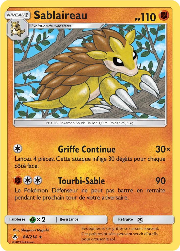Carte Pokémon Sablaireau de l'extension Alliance Infaillible