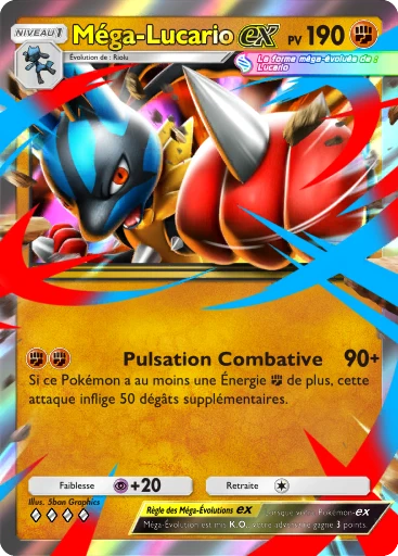 Carte Pokémon Méga-Lucario-ex de l'extension Aura Palpitante