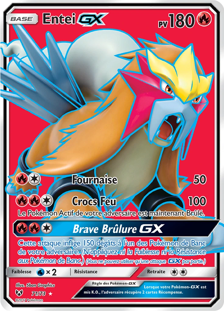 Carte Pokémon Entei GX de l'extension Légendes Brillantes