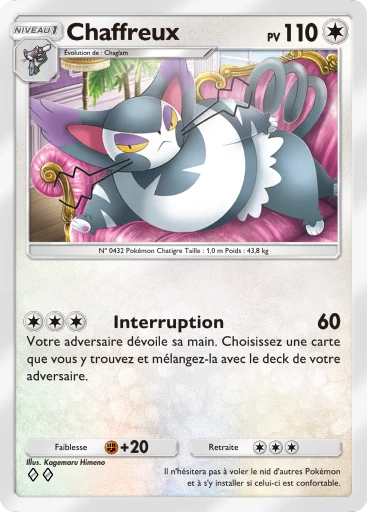 Carte Pokémon Chaffreux de l'extension Choc Spatio-Temporel