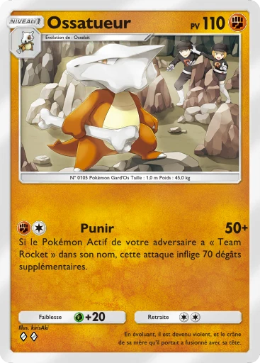 Carte Pokémon Ossatueur de l'extension L'Ambition de la Team Rocket