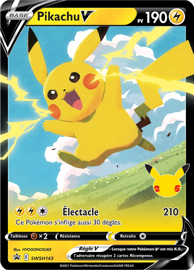 Carte Pokémon Pikachu V de l'extension Promo SWSH