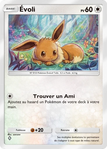 Carte Pokémon Évoli de l'extension Sagesse entre Ciel et Mer
