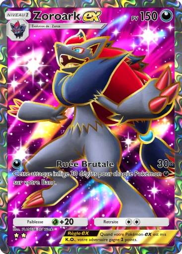 Carte Pokémon Zoroark-ex de l'extension Aura Palpitante