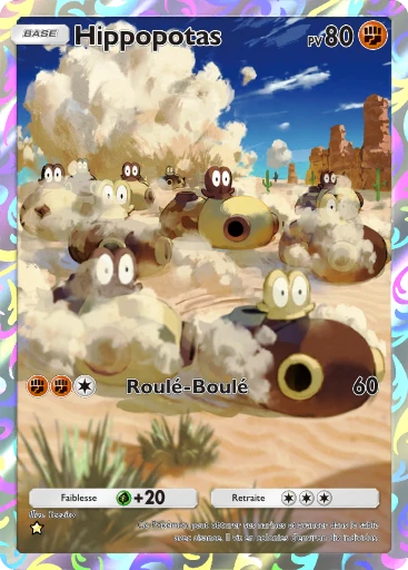 Carte Pokémon Hippopotas de l'extension Choc Spatio-Temporel