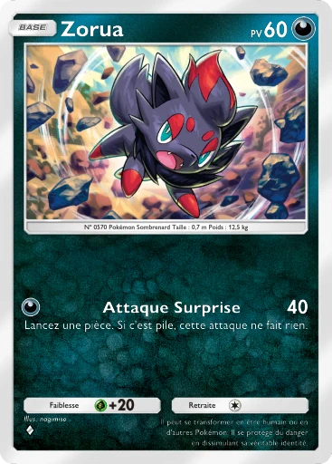 Carte Pokémon Zorua de l'extension Méga-Rayonnement