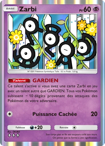 Carte Pokémon Zarbi de l'extension Sagesse entre Ciel et Mer