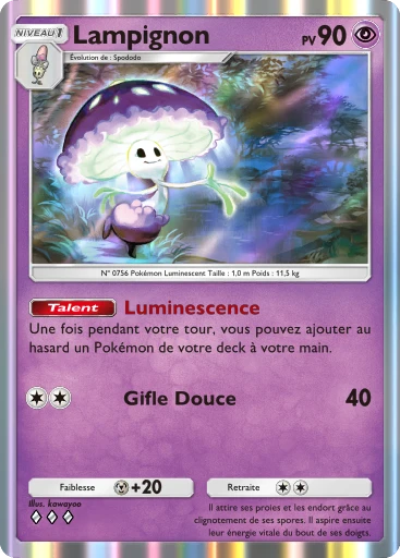 Carte Pokémon Lampignon de l'extension Crise Interdimensionnelle