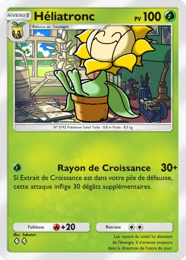 Carte Pokémon Héliatronc de l'extension Embrasement Écarlate