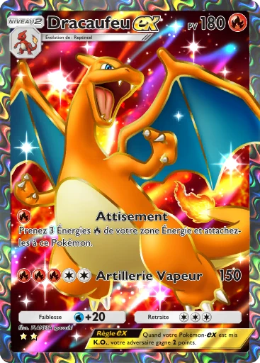 Carte Pokémon Dracaufeu-ex de l'extension Réjouissances Rayonnantes