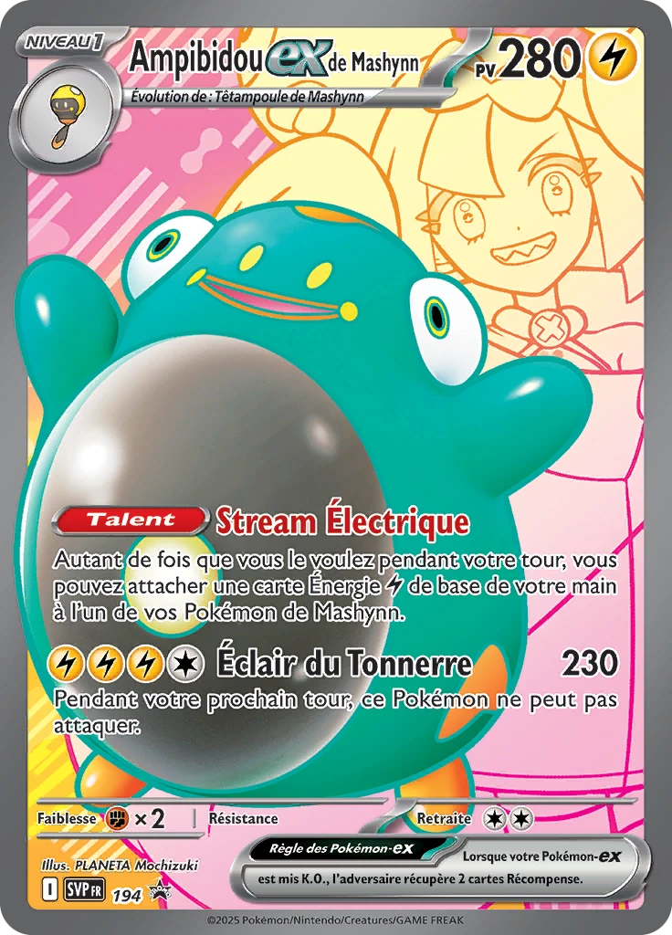 Carte Pokémon Ampibidou-ex de Mashynn de l'extension SVP Black Star Promos