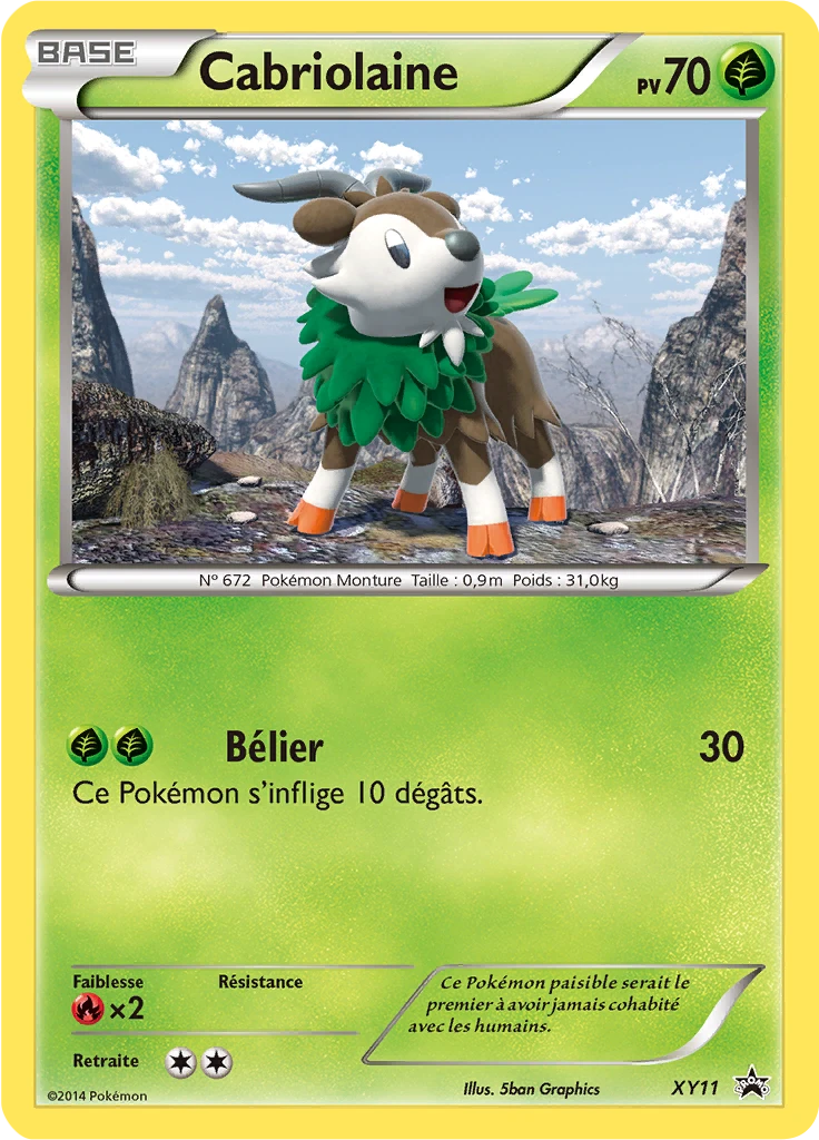 Carte Pokémon Cabriolaine de l'extension Promo XY