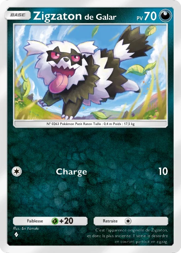 Carte Pokémon Zigzaton de Galar de l'extension Domination Céleste
