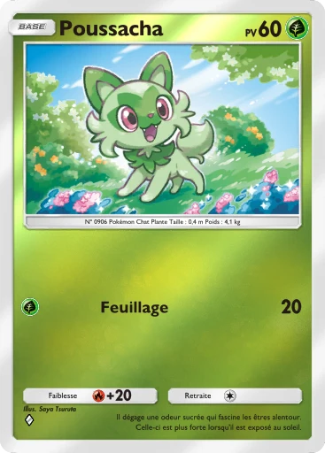 Carte Pokémon Poussacha de l'extension Booster de Luxe Méga