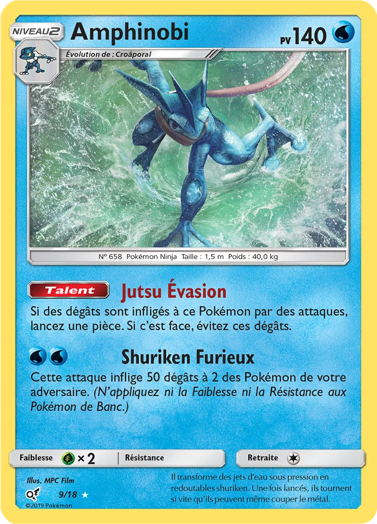 Carte Pokémon Amphinobi de l'extension Détective Pikachu