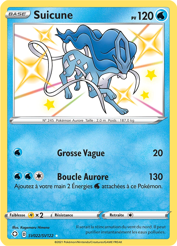 Carte Pokémon Suicune de l'extension Destinées Radieuses