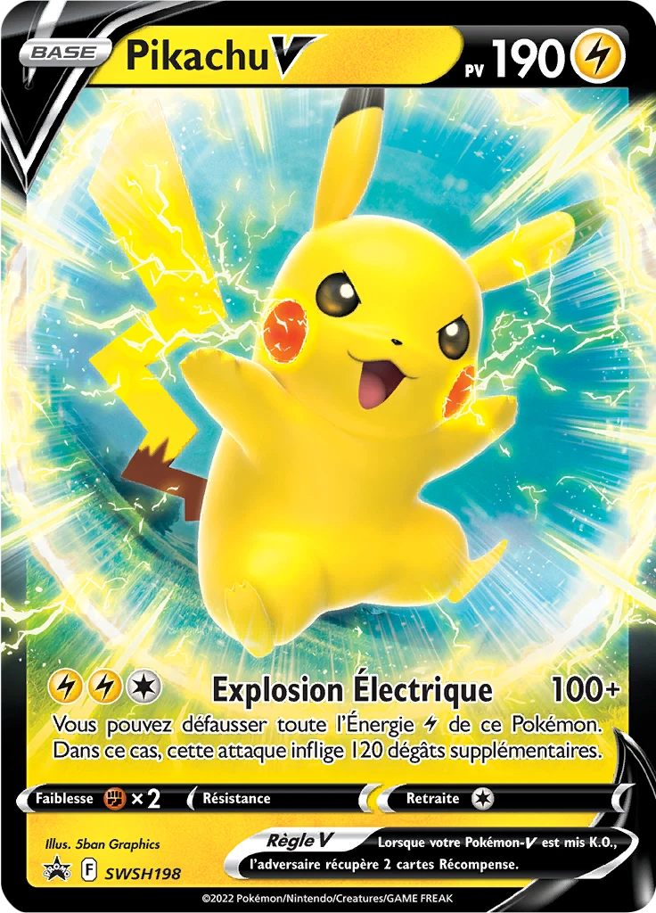 Carte Pokémon Pikachu V de l'extension Promo SWSH