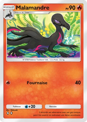 Carte Pokémon Malamandre de l'extension La Clairière d'Évoli
