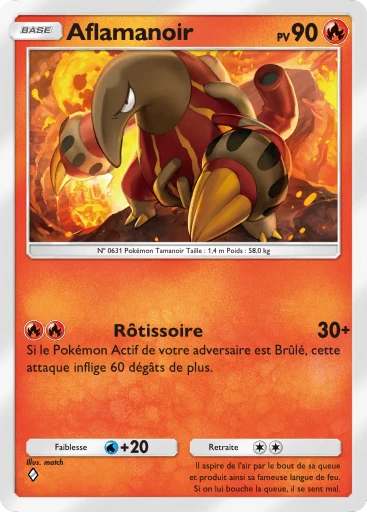 Carte Pokémon Aflamanoir de l'extension Sagesse entre Ciel et Mer
