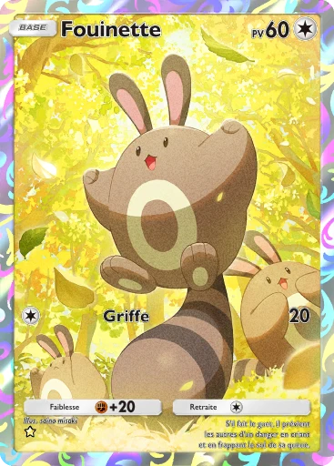 Carte Pokémon Fouinette de l'extension Sagesse entre Ciel et Mer