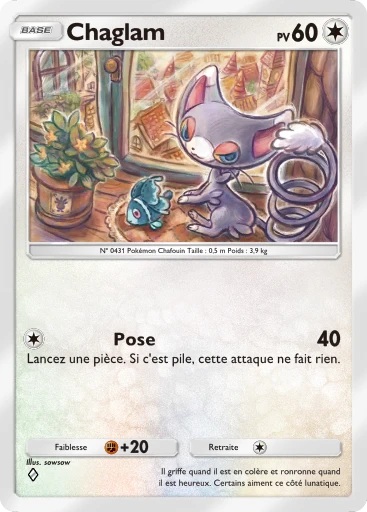 Carte Pokémon Chaglam de l'extension Choc Spatio-Temporel