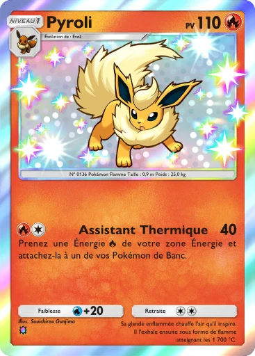 Carte Pokémon Pyroli de l'extension Sagesse entre Ciel et Mer