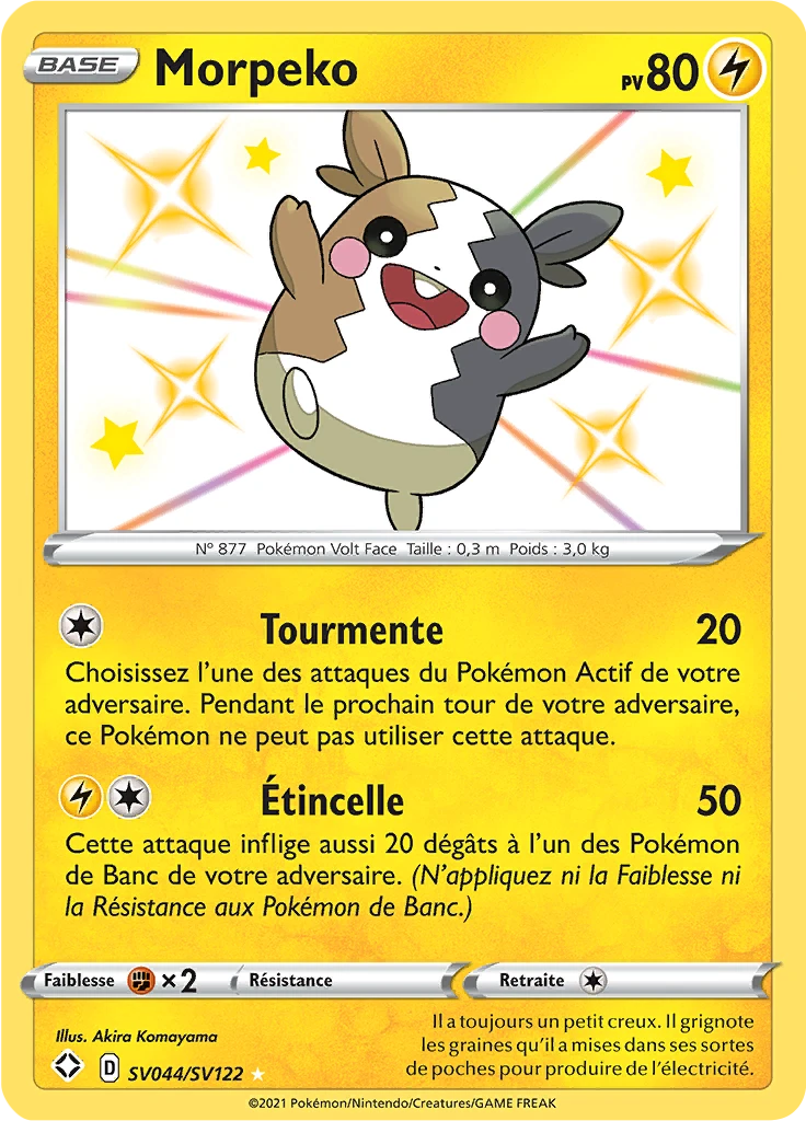 Carte Pokémon Morpeko de l'extension Destinées Radieuses