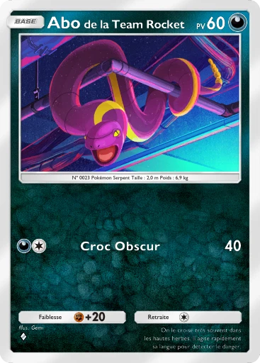 Carte Pokémon Abo de la Team Rocket de l'extension L'Ambition de la Team Rocket