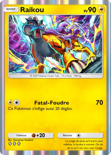 Carte Pokémon Raikou de l'extension Sagesse entre Ciel et Mer