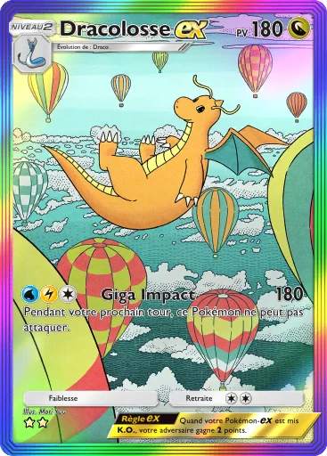 Carte Pokémon Dracolosse-ex de l'extension La Clairière d'Évoli