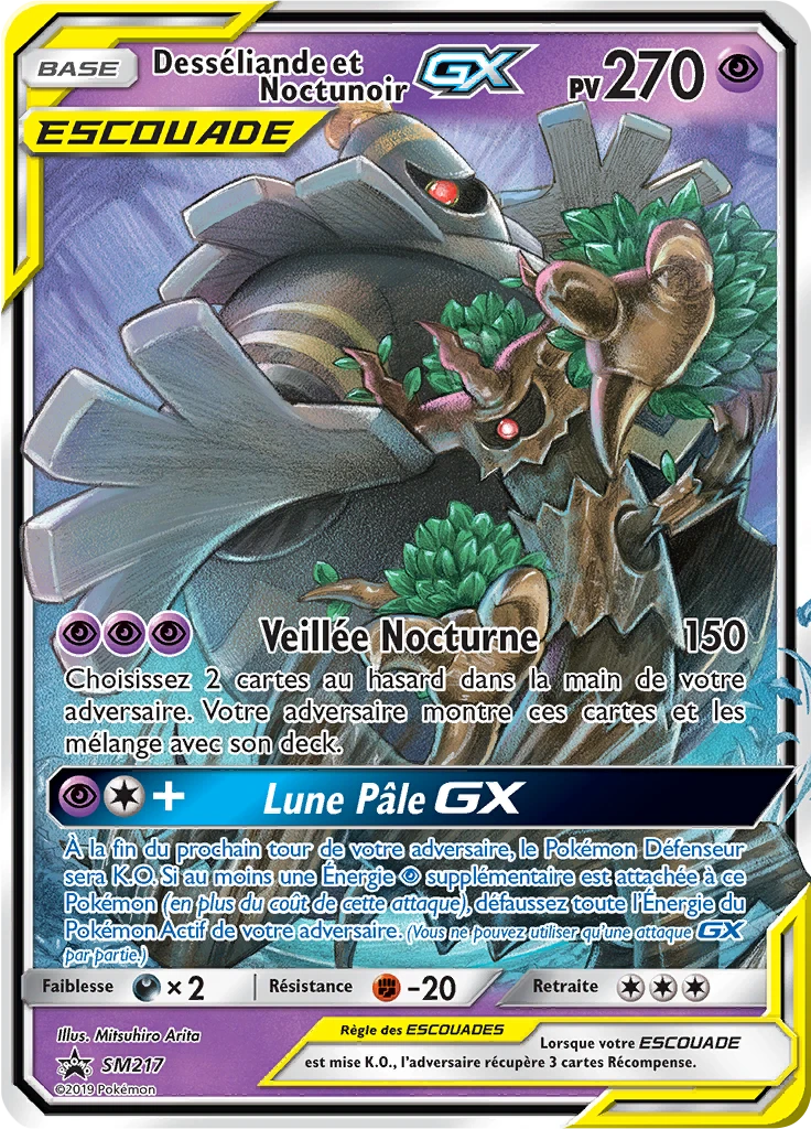 Carte Pokémon Desséliande et Noctunoir GX de l'extension Promo SM
